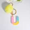 O1CN01mTE3Pw1sAYdLYqDDa_3429435726-0-cib Wholesale English Alphabet Hair Ball Resin Keychain