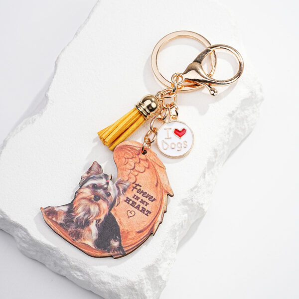 Wholesale Acrylic Angel Wings Dog Keychain