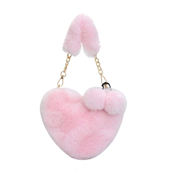 O1CN01mU6zf91uCxwGB37LC_4029156002-0-cib Wholesale Plush Heart Chain Shoulder Messenger Bag