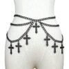 Wholesale Hollow Cross Pendant Wave Waist Chain Multi-layer Body Chain