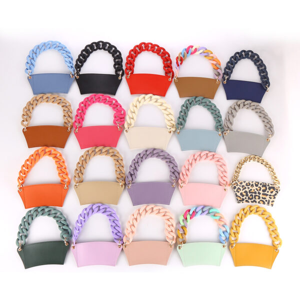 Wholesale Detachable Chain Coffee Non Slip Leather Cup Covers