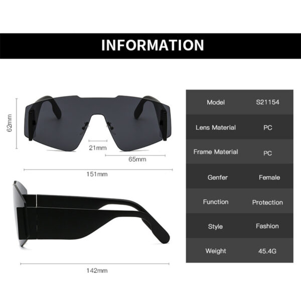 Wholesale PC Siamese Large Frame Wide Leg Sunglasses