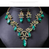 Wholesale Vintage Crystal Alloy Long Necklace Earrings Set