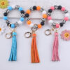 Wholesale Leather Tassel Silicone Beads Wooden Beads Bracelet Keychain