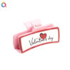 Wholesale Valentine's Day Pink Leather Hair Clips