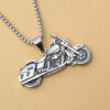 Wholesale Titanium Steel Men's Vintage Gothic Motorcycle Pendant Necklace