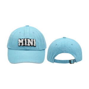 Lake blue mini-washed children's baseball cap / free size (Japanese buckle adjustable)