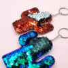 Wholesale PET Sequined Cactus Keychain Set of 6