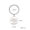 Wholesale Cartoon Simple Drawing Cute Ring Hollow Rhino Stainless Steel Keychain