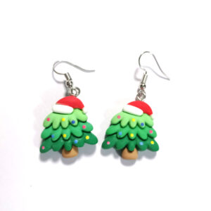 Gradient Christmas tree earrings