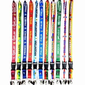 Wholesale Plastic World Cup National Football Team Mobile Phone Lanyard Keychain 10pcs