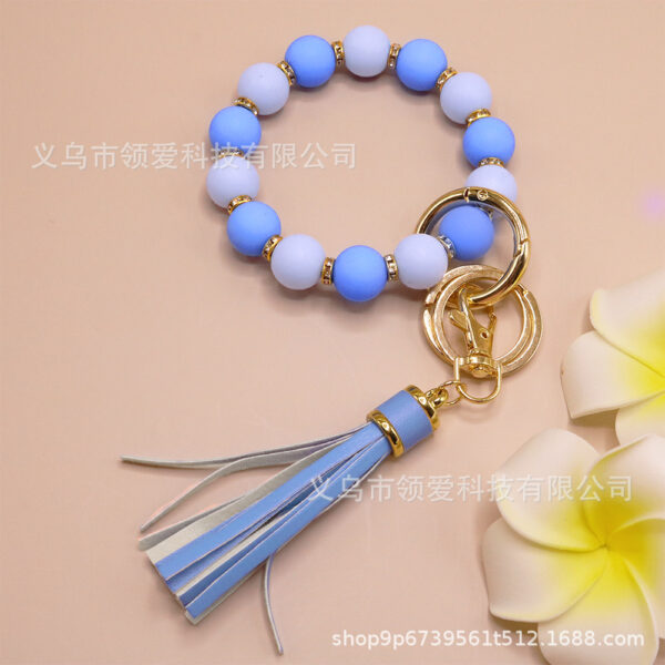 Wholesale Colorful Silicone Beads Diamond Ring Bracelet Keychain