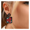 Wholesale Vintage Square Rose Alloy Earrings