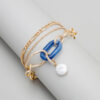 Wholesale Multilayer Vintage Chain Pearl Resin Bracelet