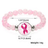 Wholesale Beaded Pink Ribbon Caring for Women's Breast Blossoming Crystal Colored Bracelet