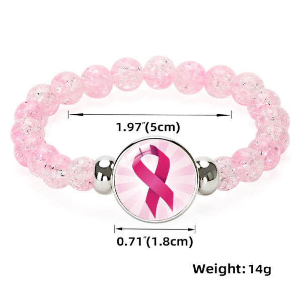 Wholesale Beaded Pink Ribbon Caring for Women's Breast Blossoming Crystal Colored Bracelet