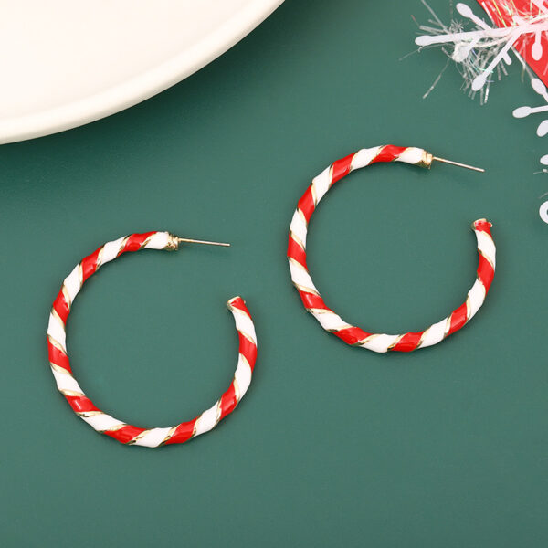 Wholesale Fashionable Dripping Oil Spiral Christmas Hoops