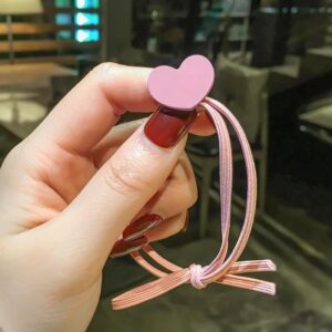 Little heart hair tie - korean pink heart