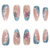 Wholesale Crape Myrtle Catkins Lake Blue French Bevel Nail Stickers