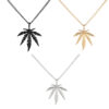 Wholesale Titanium Steel Maple Leaf Men's Metal Necklaces