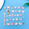 Wholesale Dripping Oil Girl Heart Pink Cartoon Cute Alloy DIY Necklace Bracelet Pendant