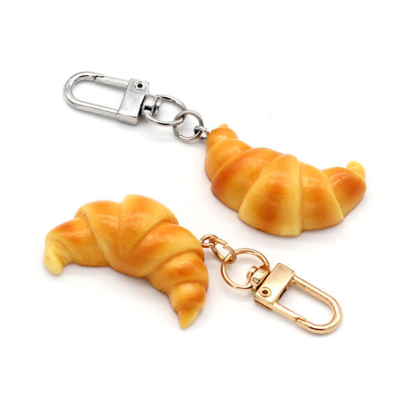 Wholesale PVC Imitation Food Toy Croissant Bag Key Chain
