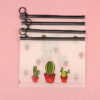 Wholesale Plastic Cartoon Cactus Zipper Document Bag
