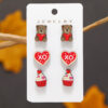 Wholesale Valentine's Day Love Rose Set Wooden Earrings