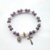 Wholesale Alloy Cross Crystal Girls Elastic Beaded Bracelet