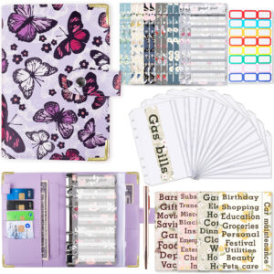 UV four-in-one button-butterfly-purple (zipper bag 12 small floral budget card 12 flower English stickers 4 24 stickers 1 rose gold pen 1)