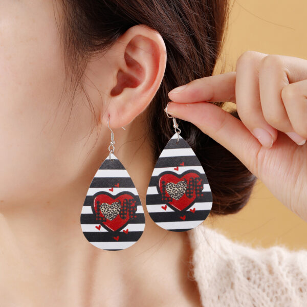 O1CN01mmsEtl1ftMOyRY8hL_3172764064-0-cib Wholesale Valentine's Day Love Romantic Polka Dot Stripe Printed Water Drop Leather Earrings