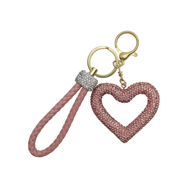 Wholesale Hollow Clay Full Diamond Love Key Chain