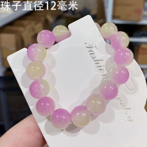 Violet 12mm two-color gradient ice through glass bracelet