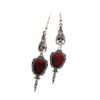 Wholesale Gothic Punk Dark Gothic Bat Antique Silver Scarlet Magic Mirror Earrings
