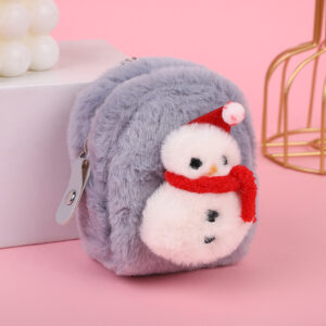Plush key case-Snowman Gray