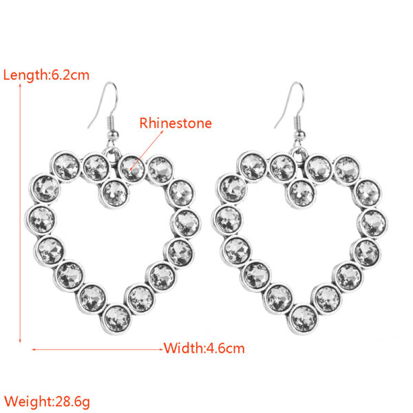 Wholesale New Creative and Fashionable Heart Heart Diamond Cut-out Earrings