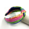 Wholesale Tie-dye Knotted Retro Style Colorful Geometric Rainbow Headband All-inclusive Headband