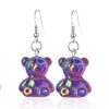 Wholesale Plastic Resin Cute Colorful Bear Earrings