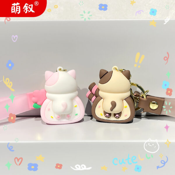Wholesale Cat Cat Cake Roll PVC Keychain