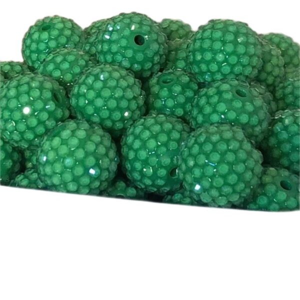 Wholesale 20MM Resin Dark Blue Dark Green Transparent Diamond Ball Beads