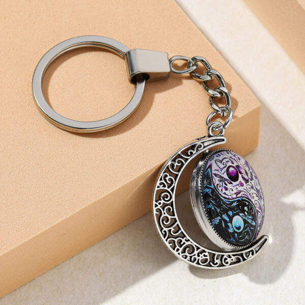 Wholesale Butterfly Yin Yang Tai Chi Rotable Metal Keychain