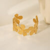Wholesale Stainless Steel Flower 18K Gold Plated Non-fading Bracelet