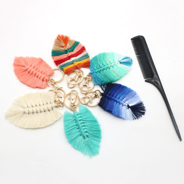Wholesale Handwoven Cotton Rope Tassel Keychain