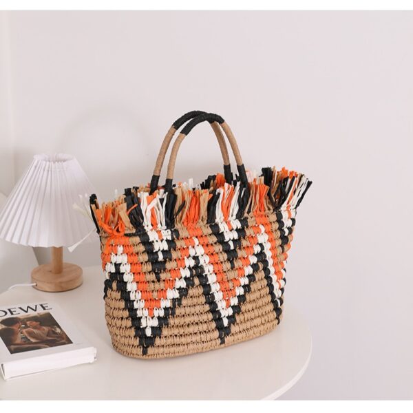 O1CN01mwIIBq1bcBE1mVImi_1089503485-0-cib Wholesale Straw Color Block Beach Bag