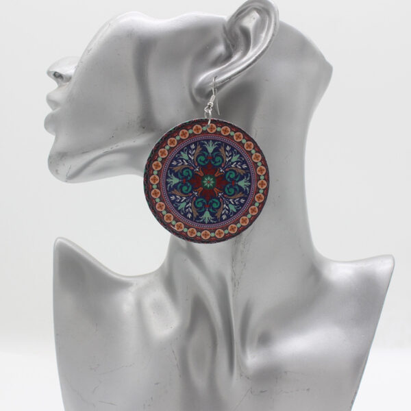 Wholesale National Style Round Wood Earrings