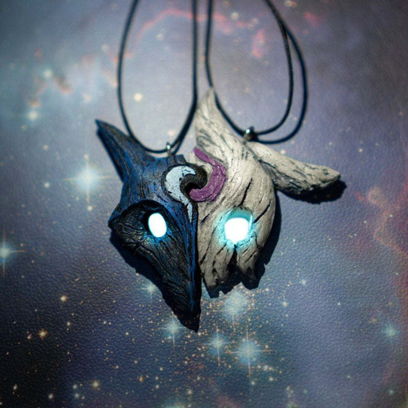 Wholesale Alloy Sheep and Wolf Pendants Creative Coles Necklace