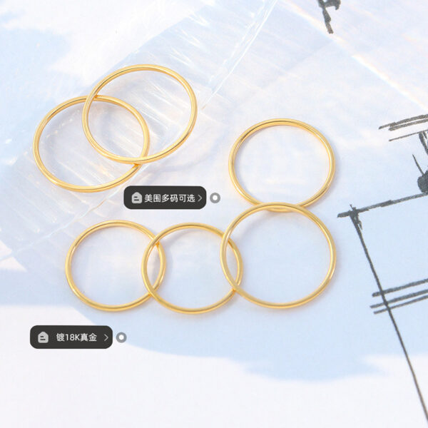 Wholesale Titanium Steel Ring Plated with 18k Real Gold Ring