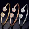 Wholesale Double Row Diamond Inlaid Titanium Steel Rings