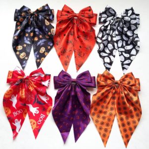 Wholesale Halloween Hair Accessories Ghost Spider Web Streamer Spring Clip Pumpkin Head Fabric Printed Hairpin Party Dress up Headdress