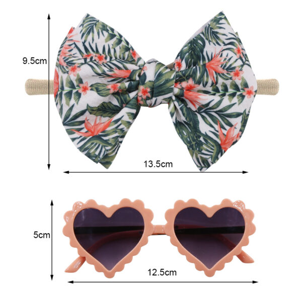 Wholesale Baby Summer Polyester Printed Headband Sun Lens Strap Set